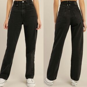Thrills New Pulp Black High Waisted Straight Leg Black Rinse Jeans US Size 10